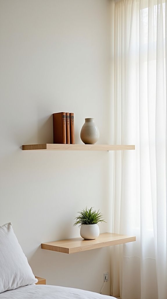 minimalist shelves for serenity