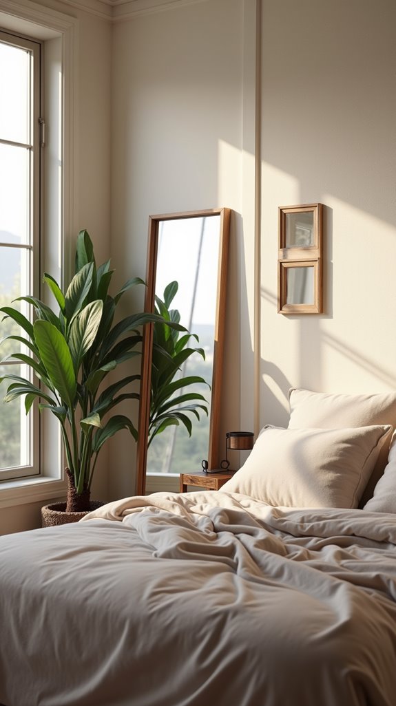 mirror placement enhances bedroom