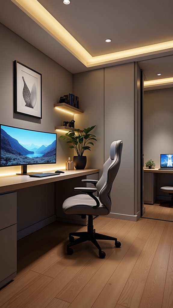 modern minimalist gaming setup