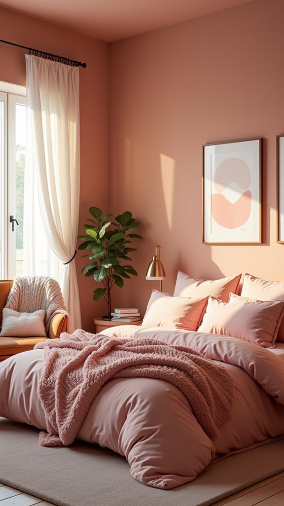 muted coral bedroom retreat