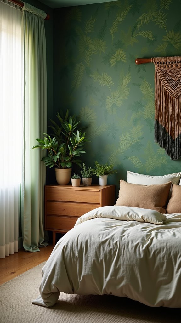 nature inspired bedroom accent walls