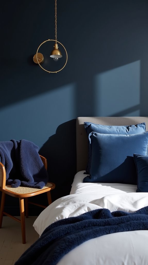 navy velvet and cotton