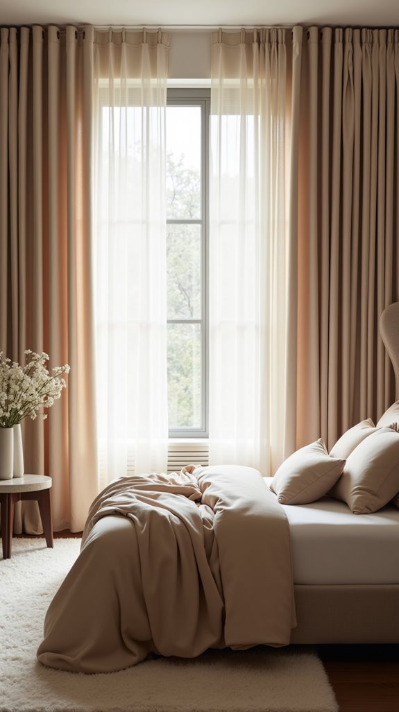 neutral curtains enhance tranquility