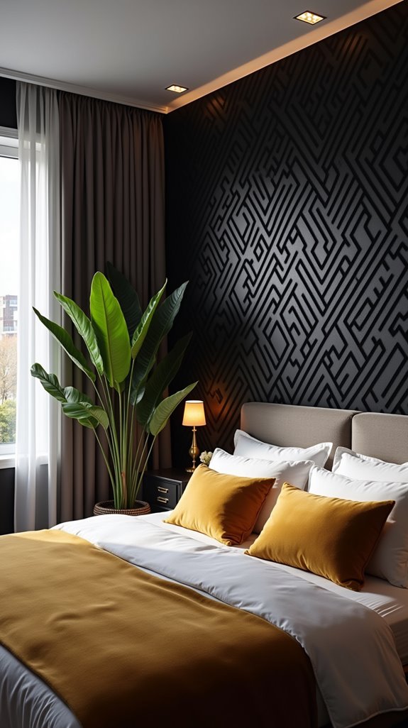 patterns on black walls