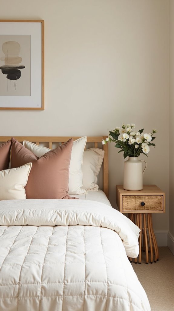 personalized beige bedroom accessories