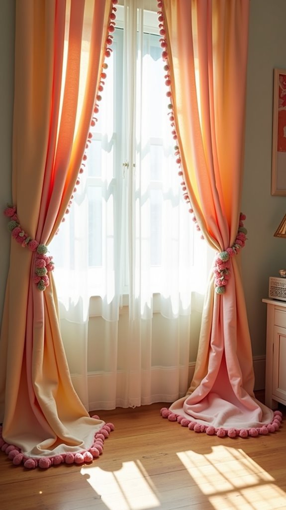 playful pom pom drape accents