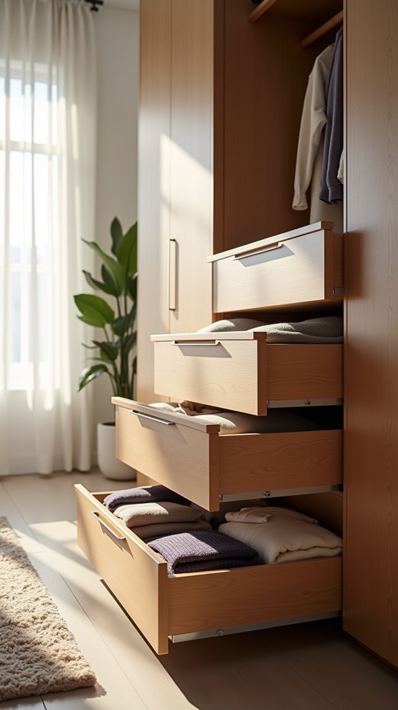 pull out drawers for organization