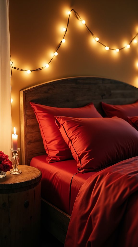 romantic bedroom lighting and decor