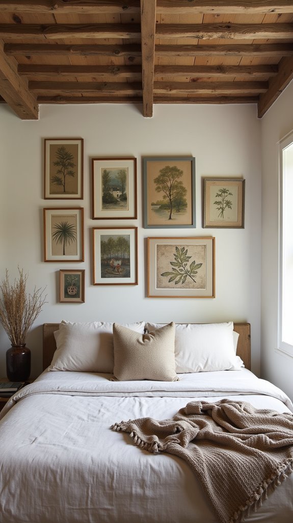 rustic artwork gallery wall