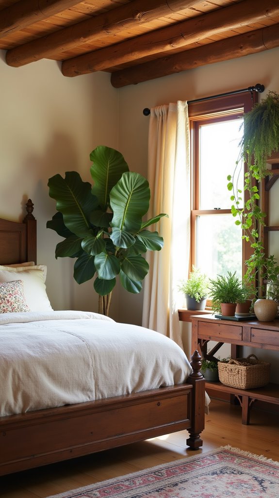 rustic indoor plant integration