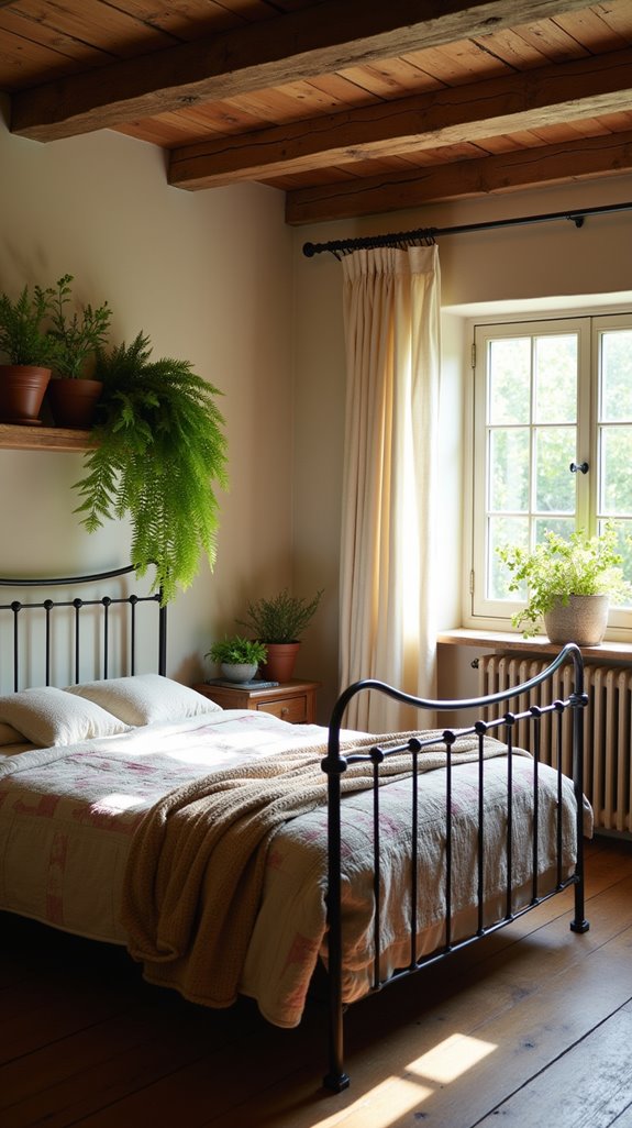 rustic plants enhance bedroom ambiance