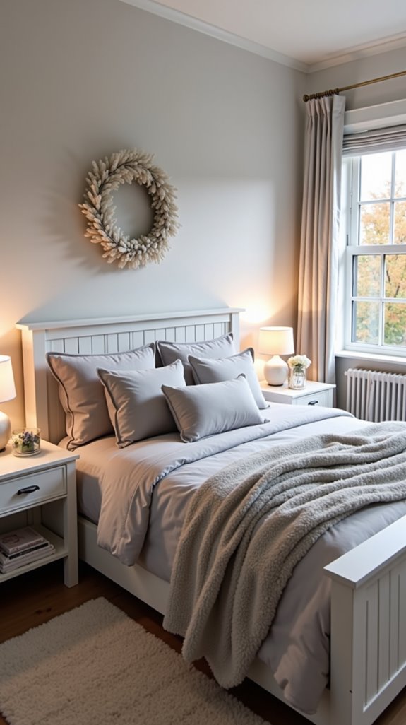 seasonal grey and white decor