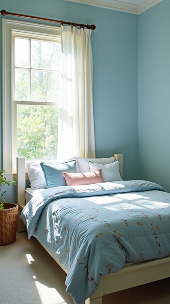 seasonal light blue bedding