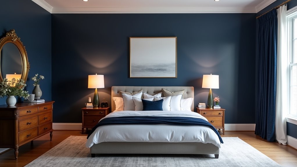 sophisticated navy bedroom designs