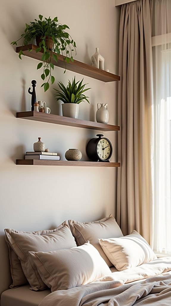 stylish functional floating shelves
