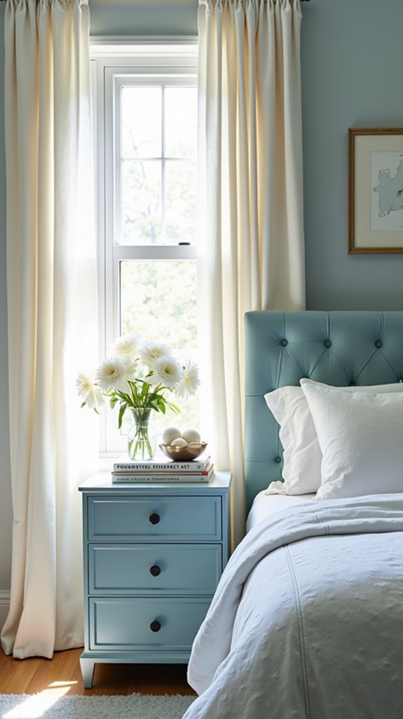 stylish light blue nightstands