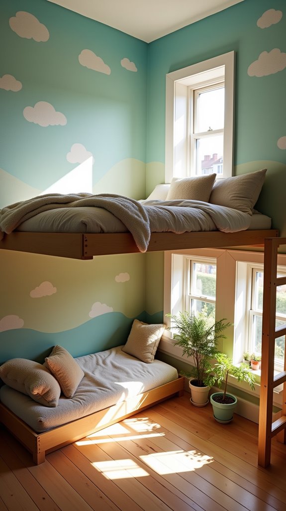 stylish loft bed murals