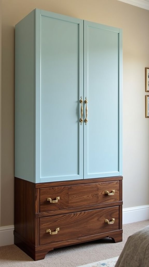 stylish two tone cupboards design