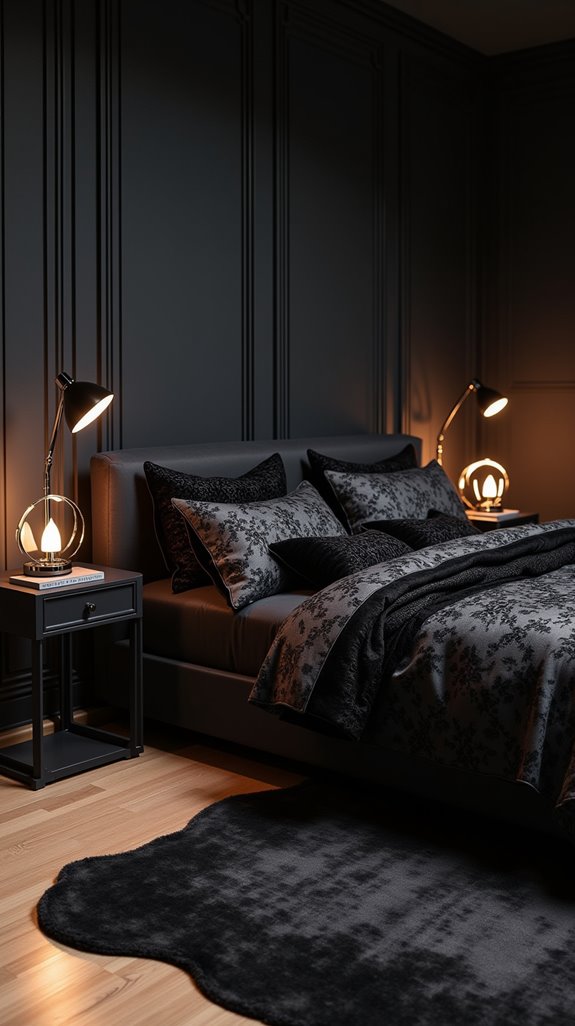 textured black bedding options