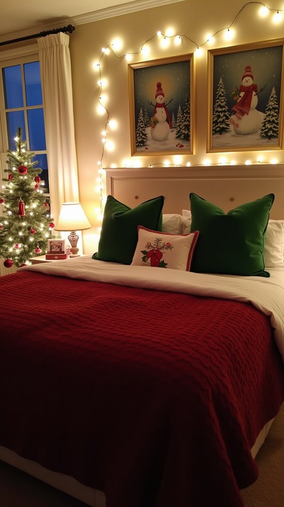transform bedroom with holiday artwork