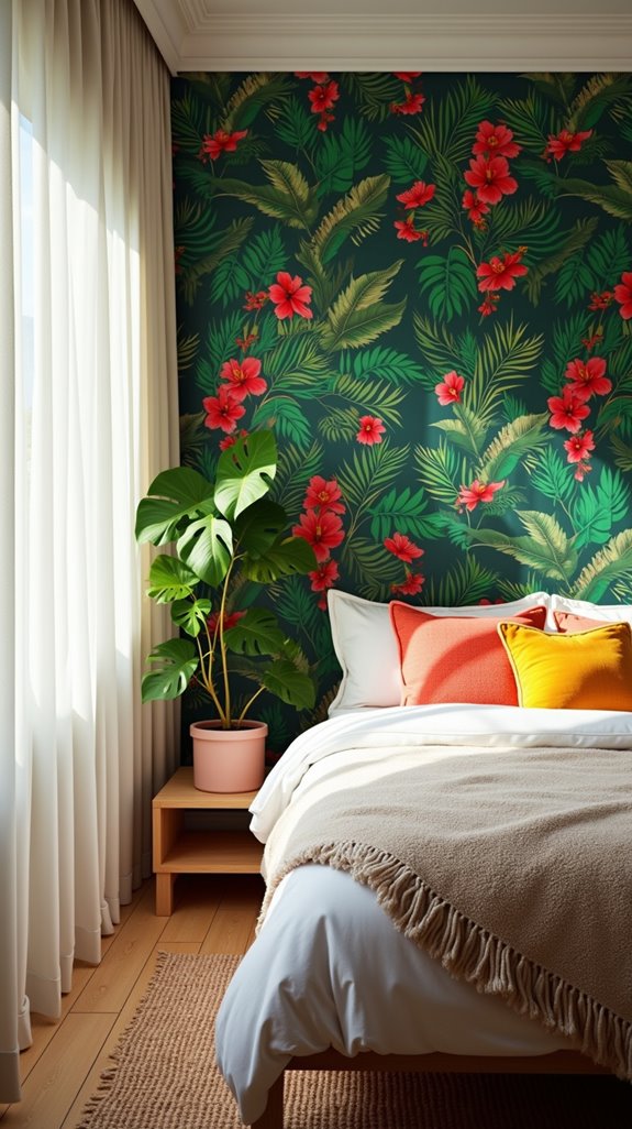 tropical wallpaper transforms interiors