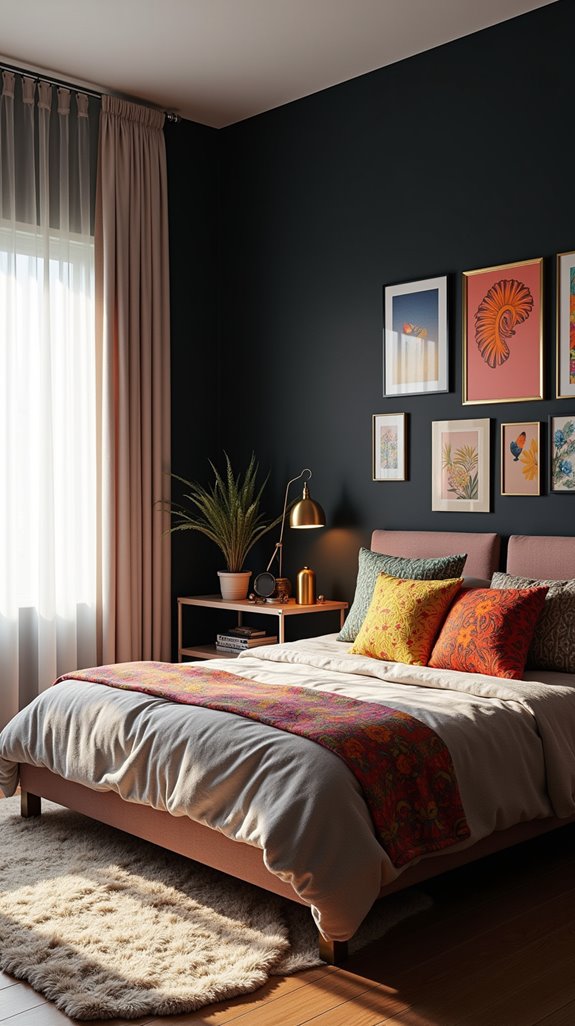 vibrant accents on black