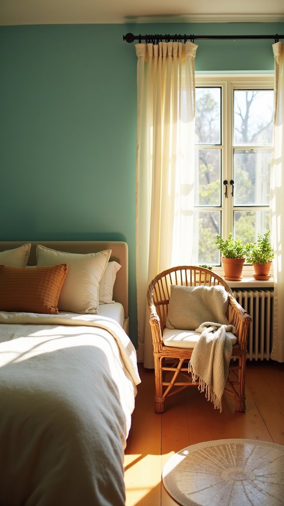 vibrant turquoise bedroom retreat