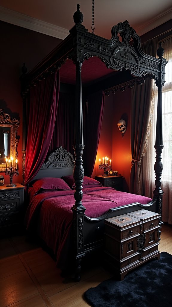 vintage gothic bedroom accents
