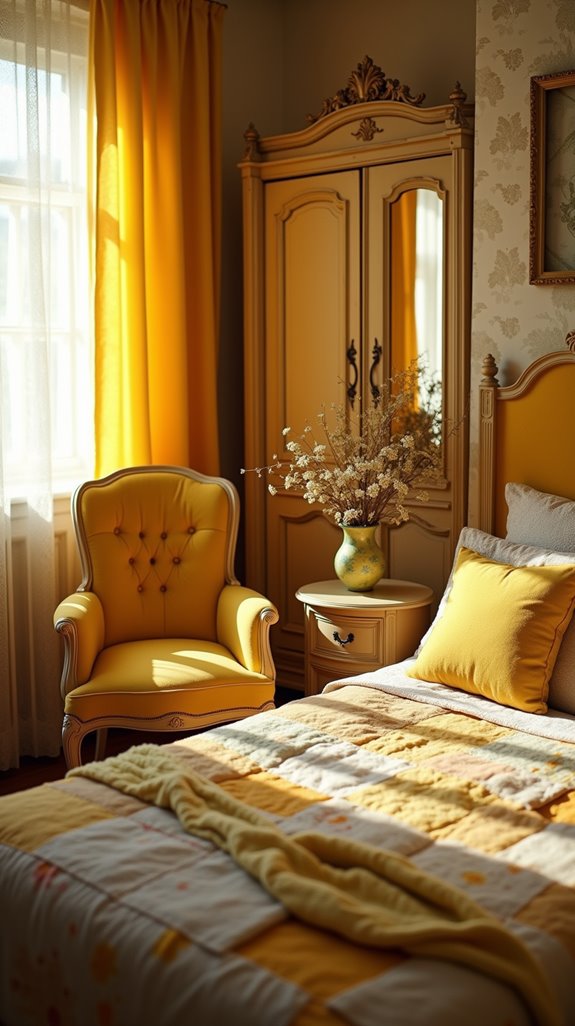 vintage yellow furniture charm