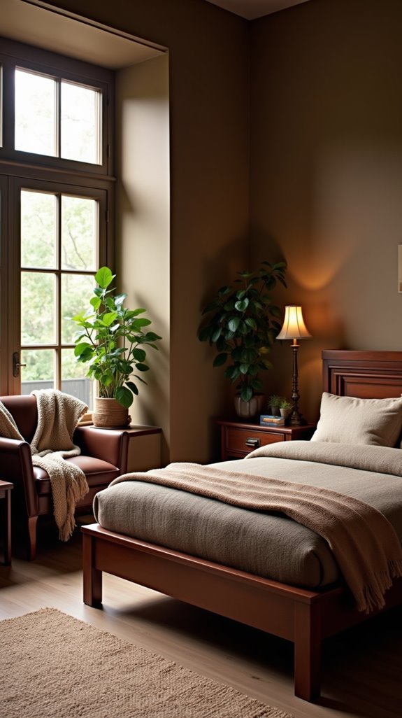 warm brown bedroom aesthetics