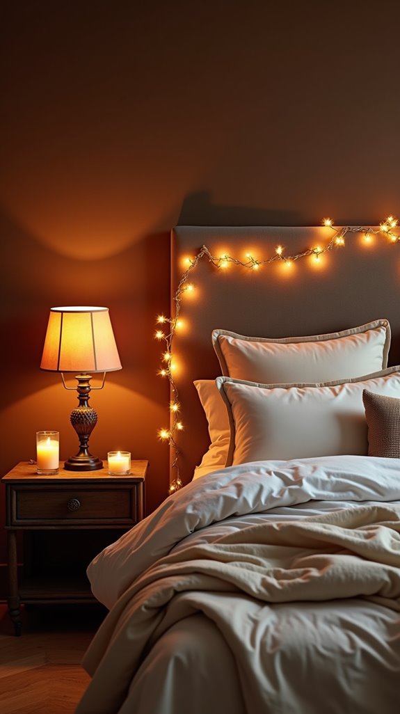warm inviting bedroom lighting