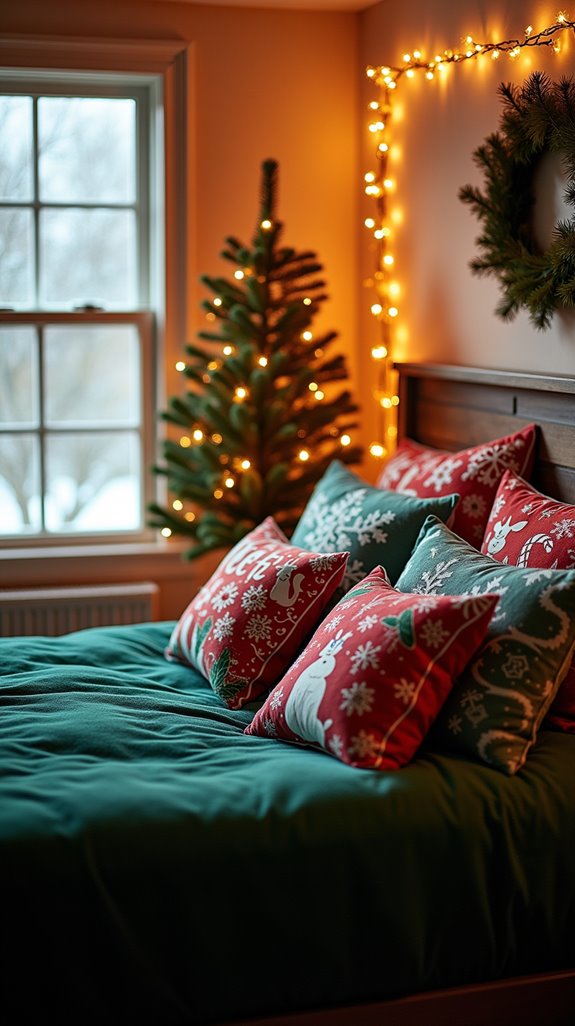 whimsical christmas throw pillows