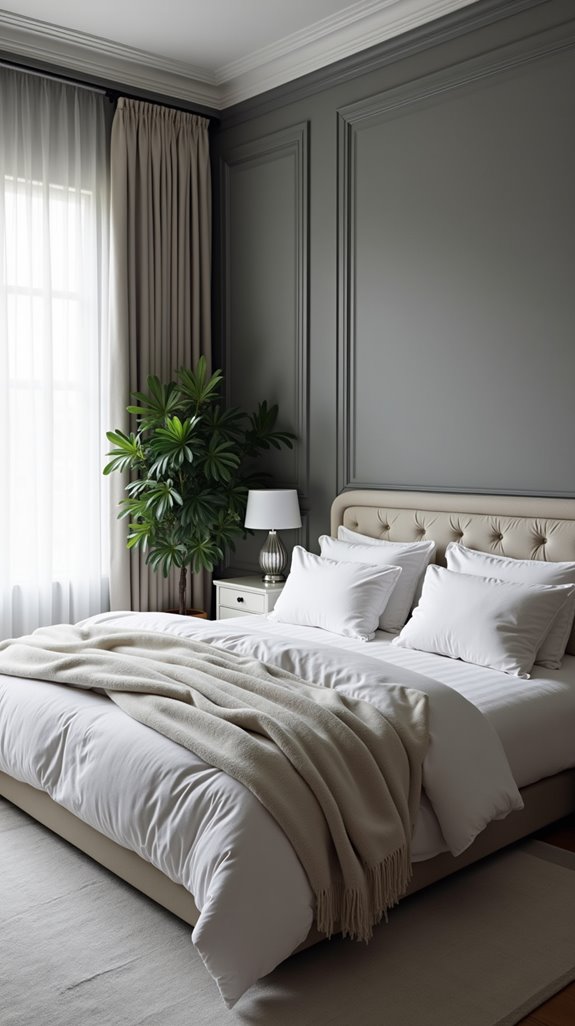 white accents enhance grey