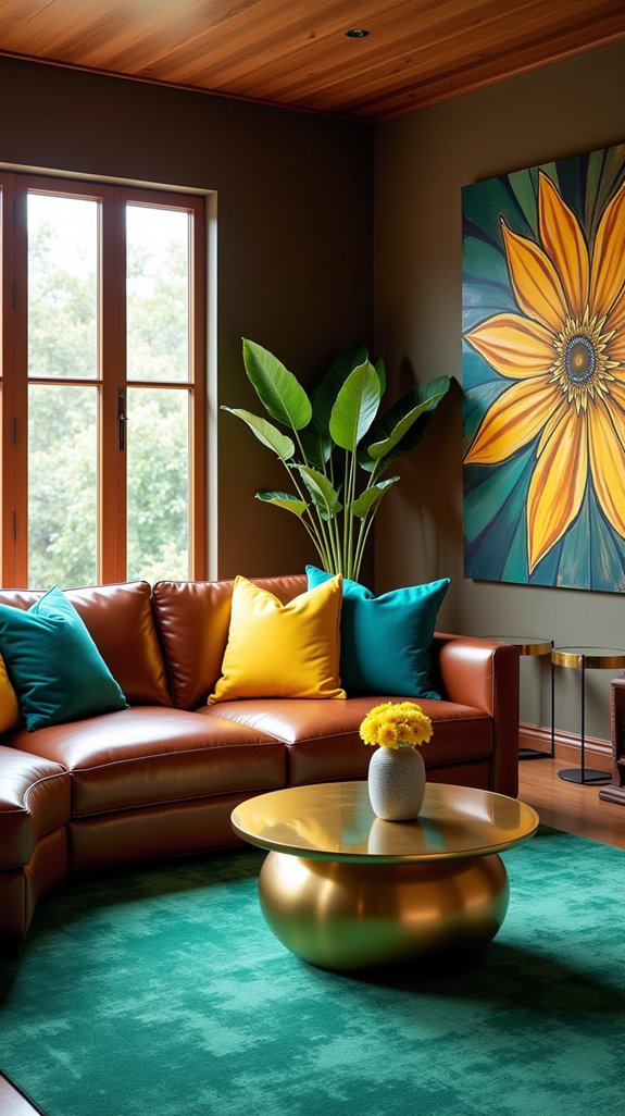 bold colors enhance brown