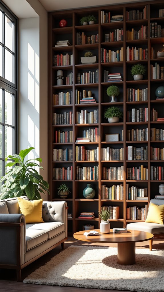bookshelves as space dividers