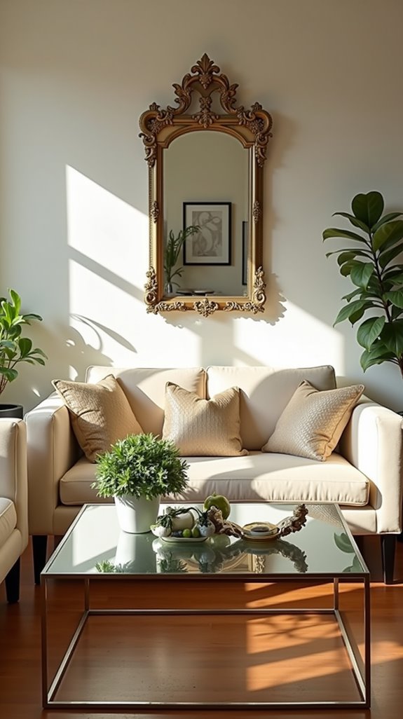 chic mirrored furniture elegance