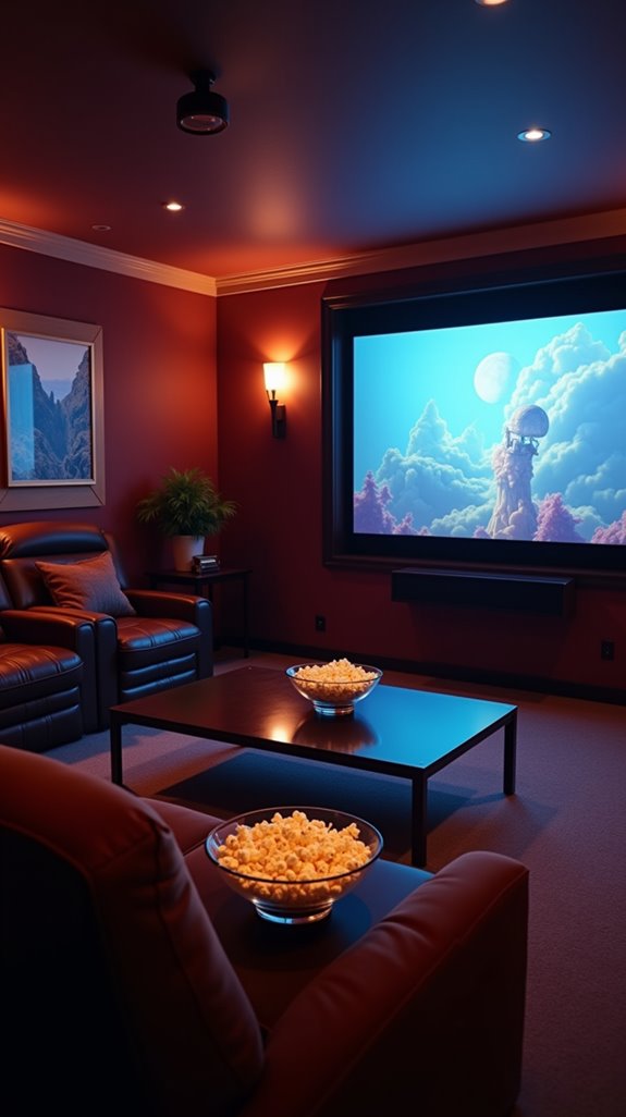 cinematic movie night setup