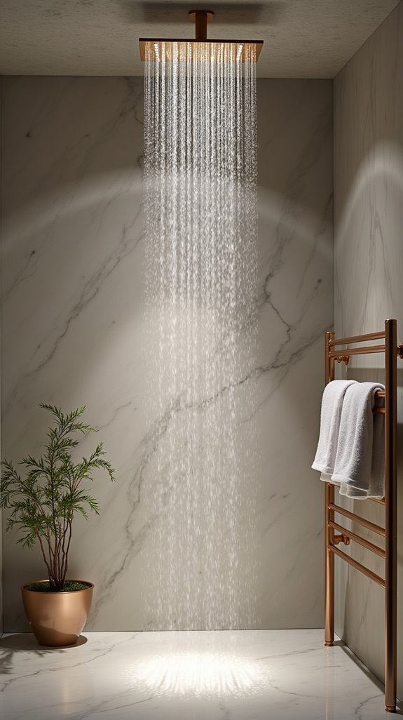 luxurious rain shower experience
