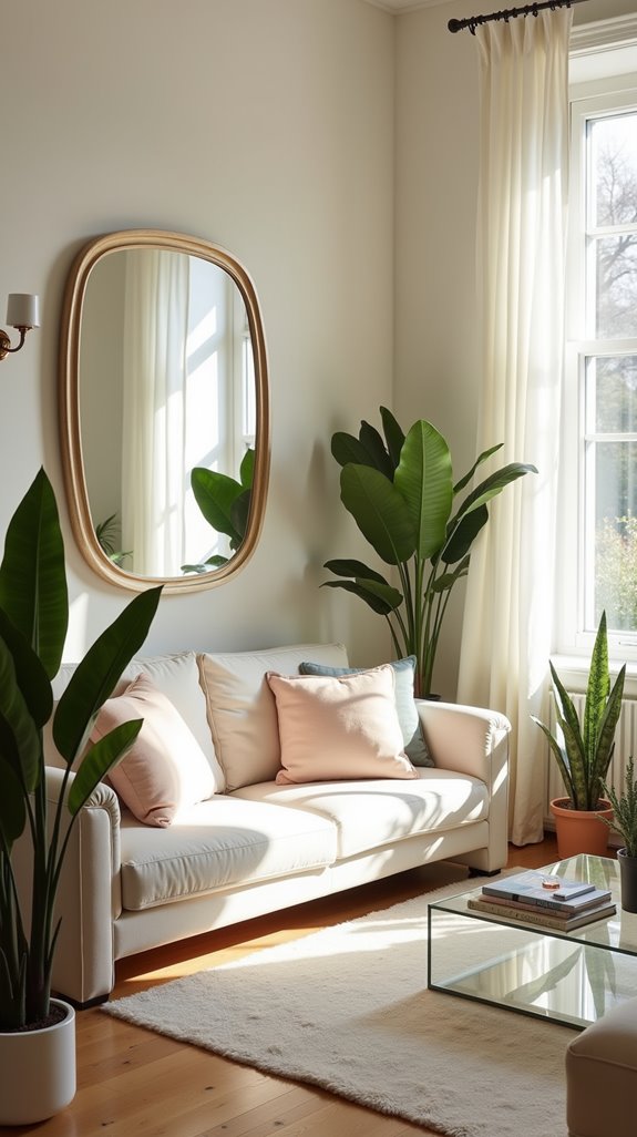 mirrors and light colors