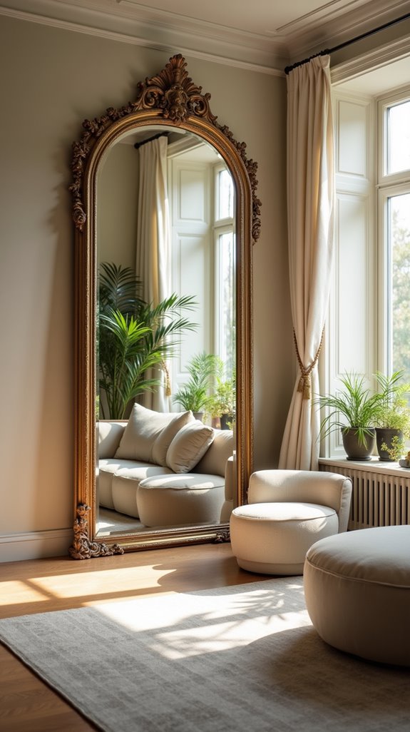 oversized mirrors enhance light