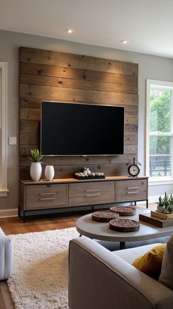 rustic industrial tv decor