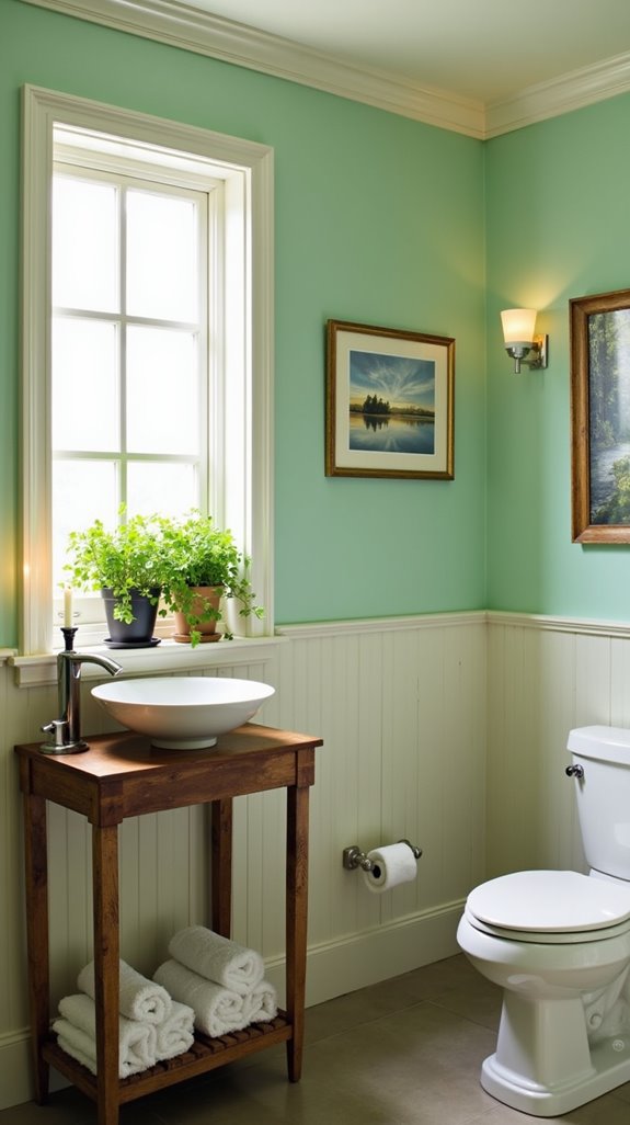 serene color powder room