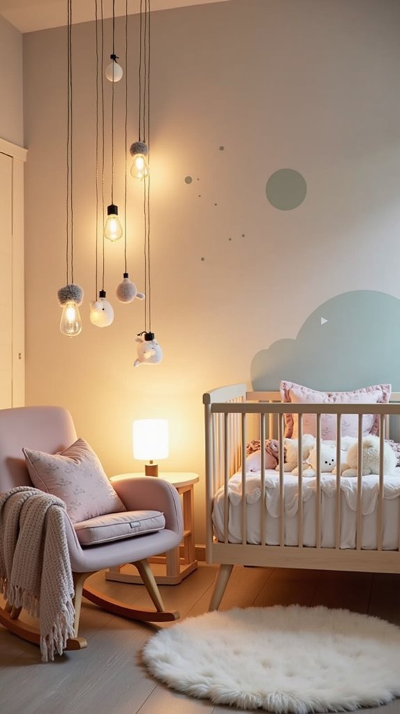 soft dimmable nursery lighting