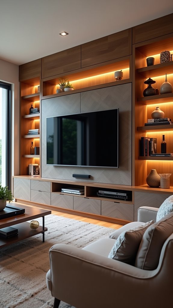 striking entertainment center design