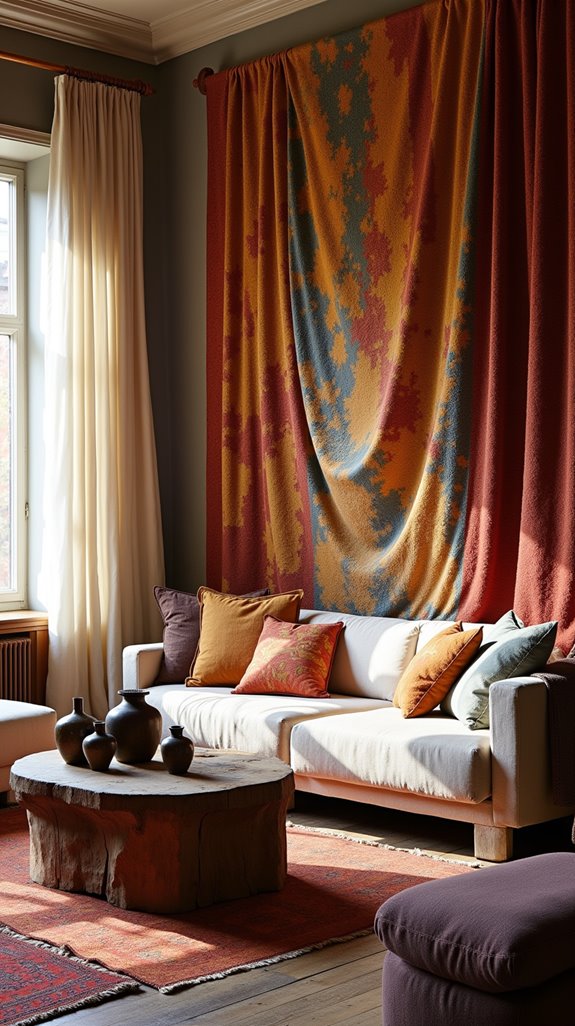 textured tapestries enhance decor