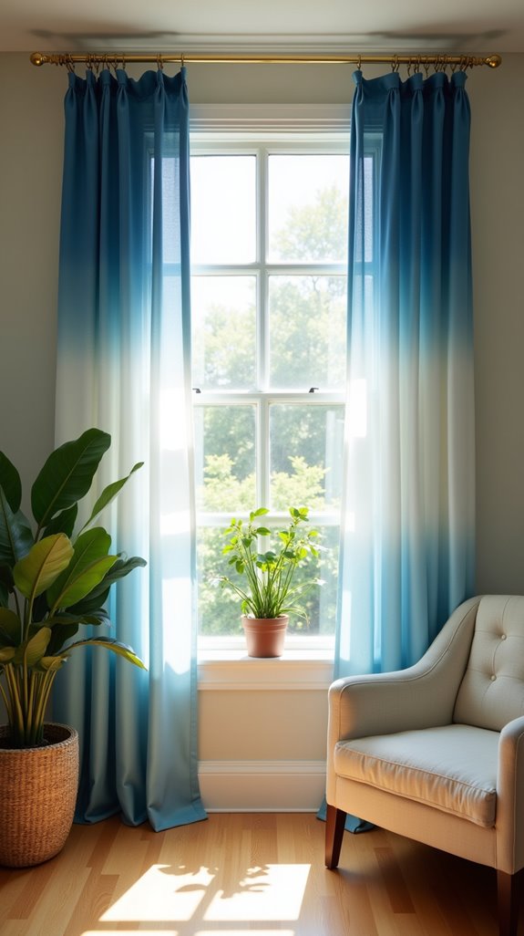 vibrant ombre curtain transformation